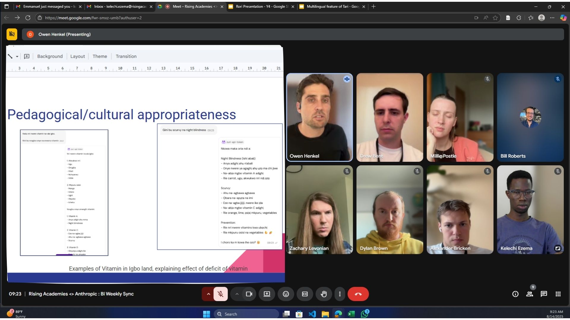 Evaluating the Pedagogical and Cultural Alignment of Rori AI